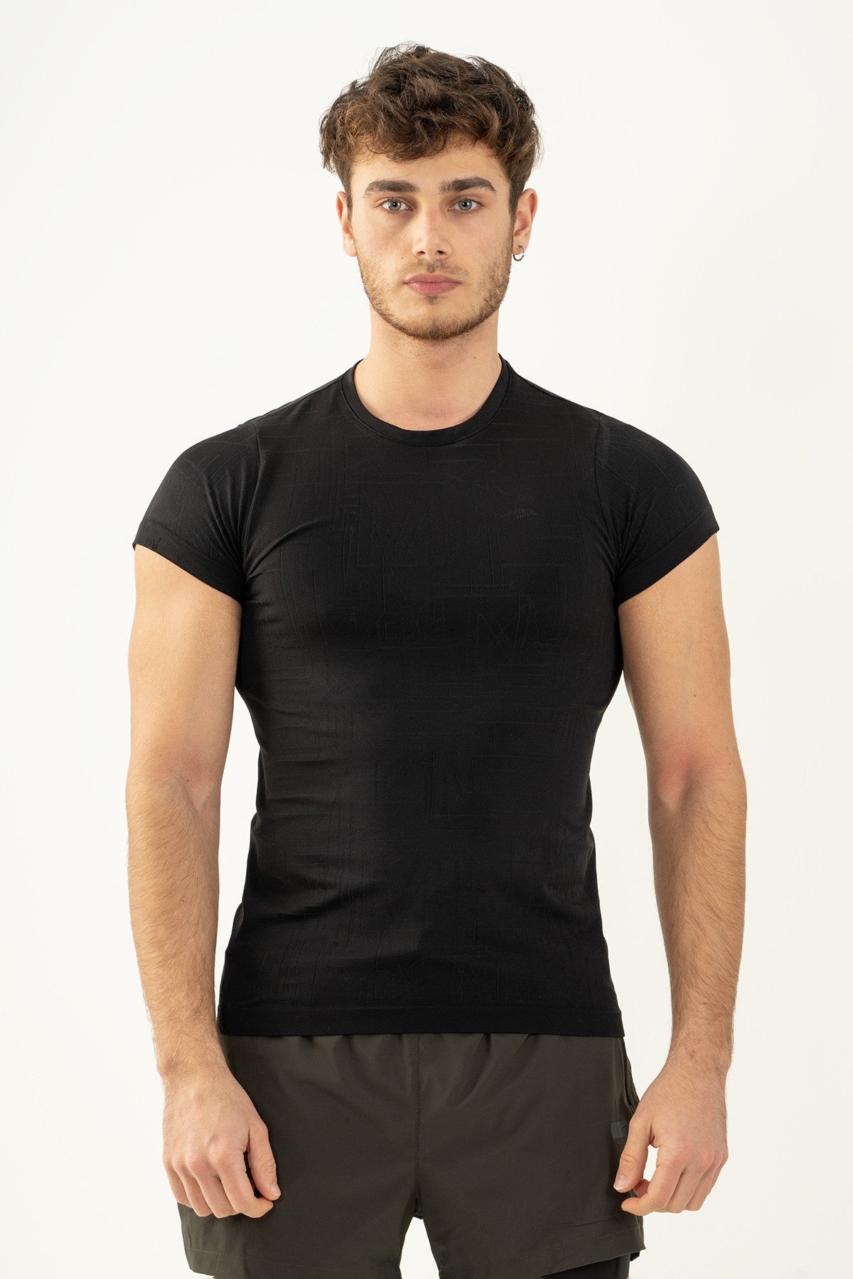 SlimFit Erkek Bisiklet Yaka Siyah T-shirt