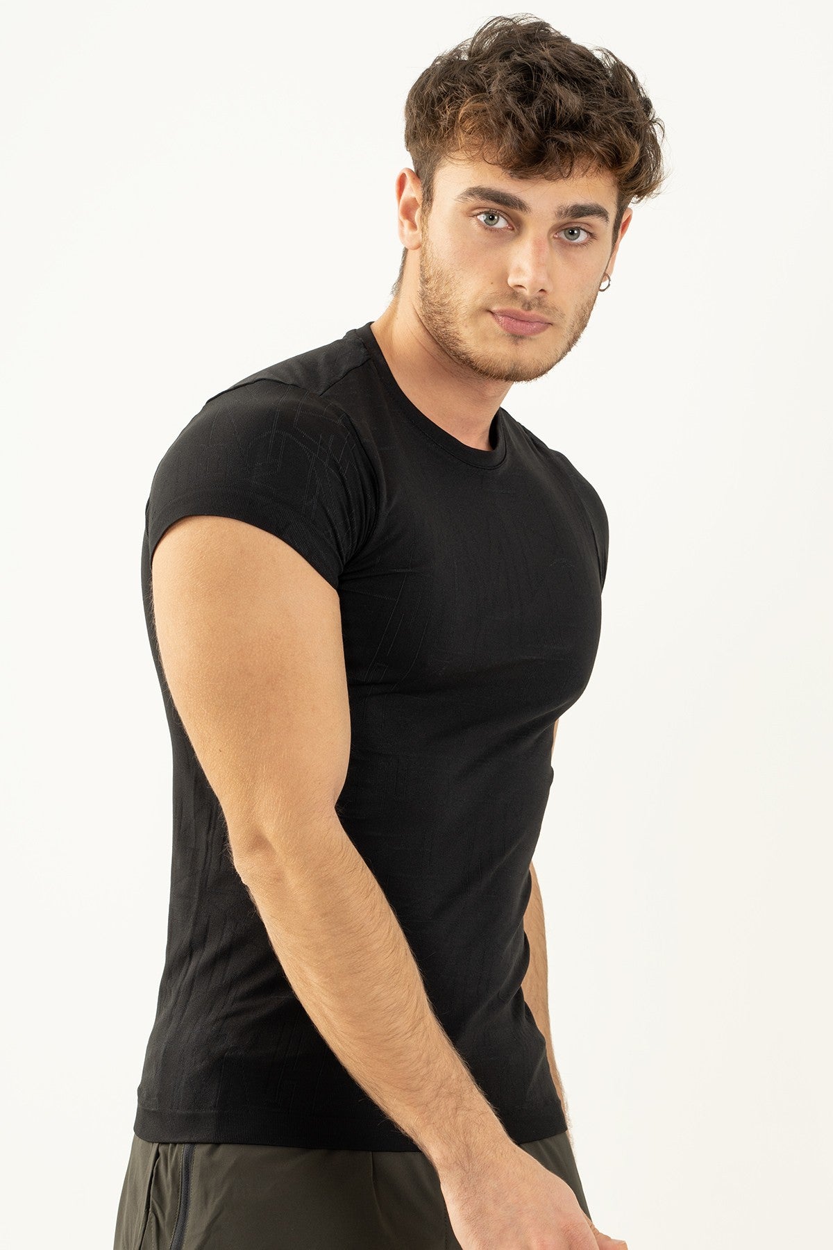SlimFit Erkek Bisiklet Yaka Siyah T-shirt