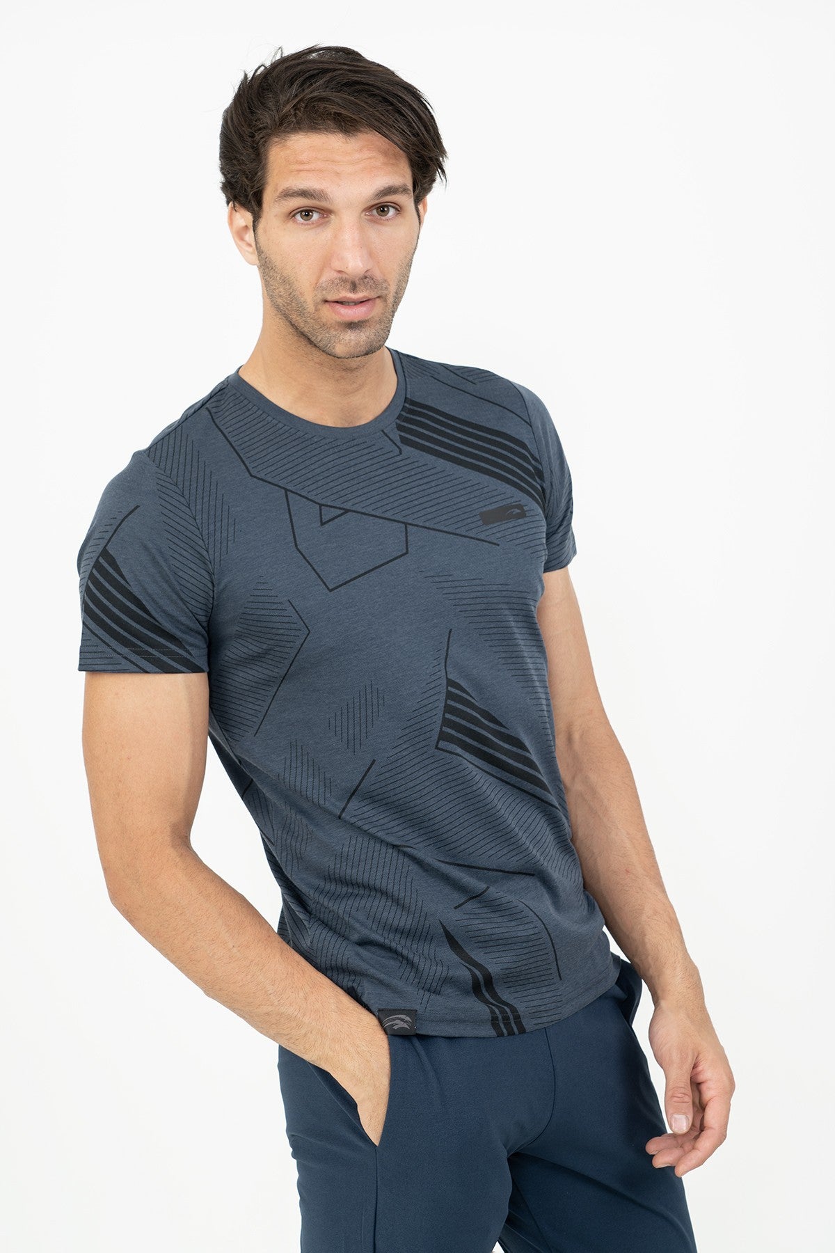 Regular Erkek Bisiklet Yaka Siyah T-shirt