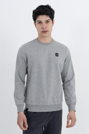Regular Erkek Bisiklet Yaka Grimelanj Sweatshirt
