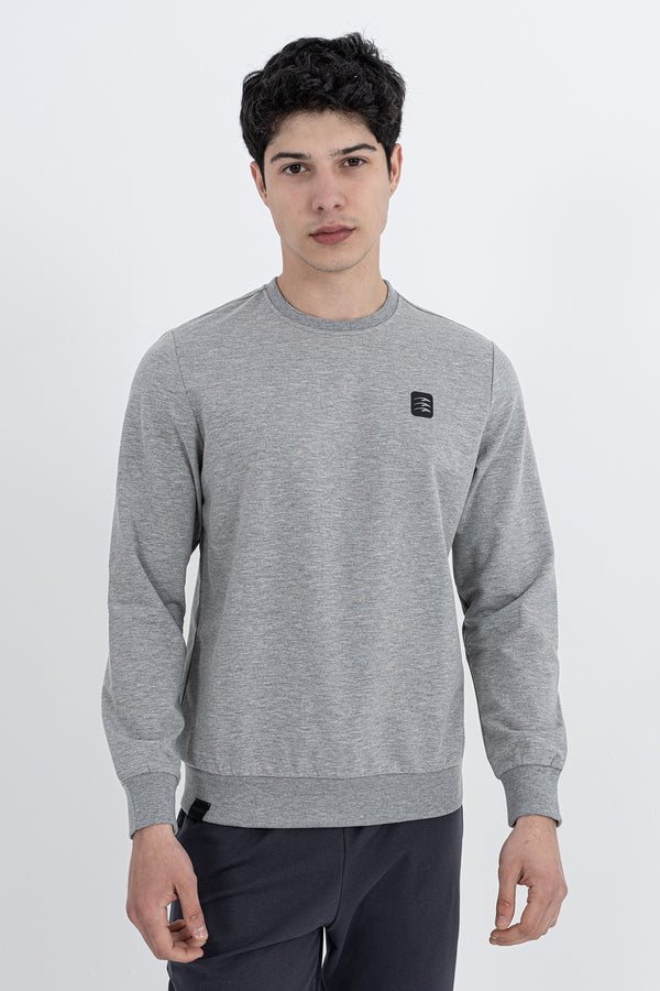 Regular Erkek Bisiklet Yaka Grimelanj Sweatshirt