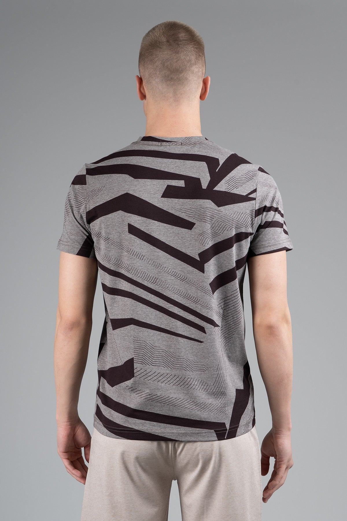 Regular Erkek Bisiklet Yaka Kahverengi T-shirt