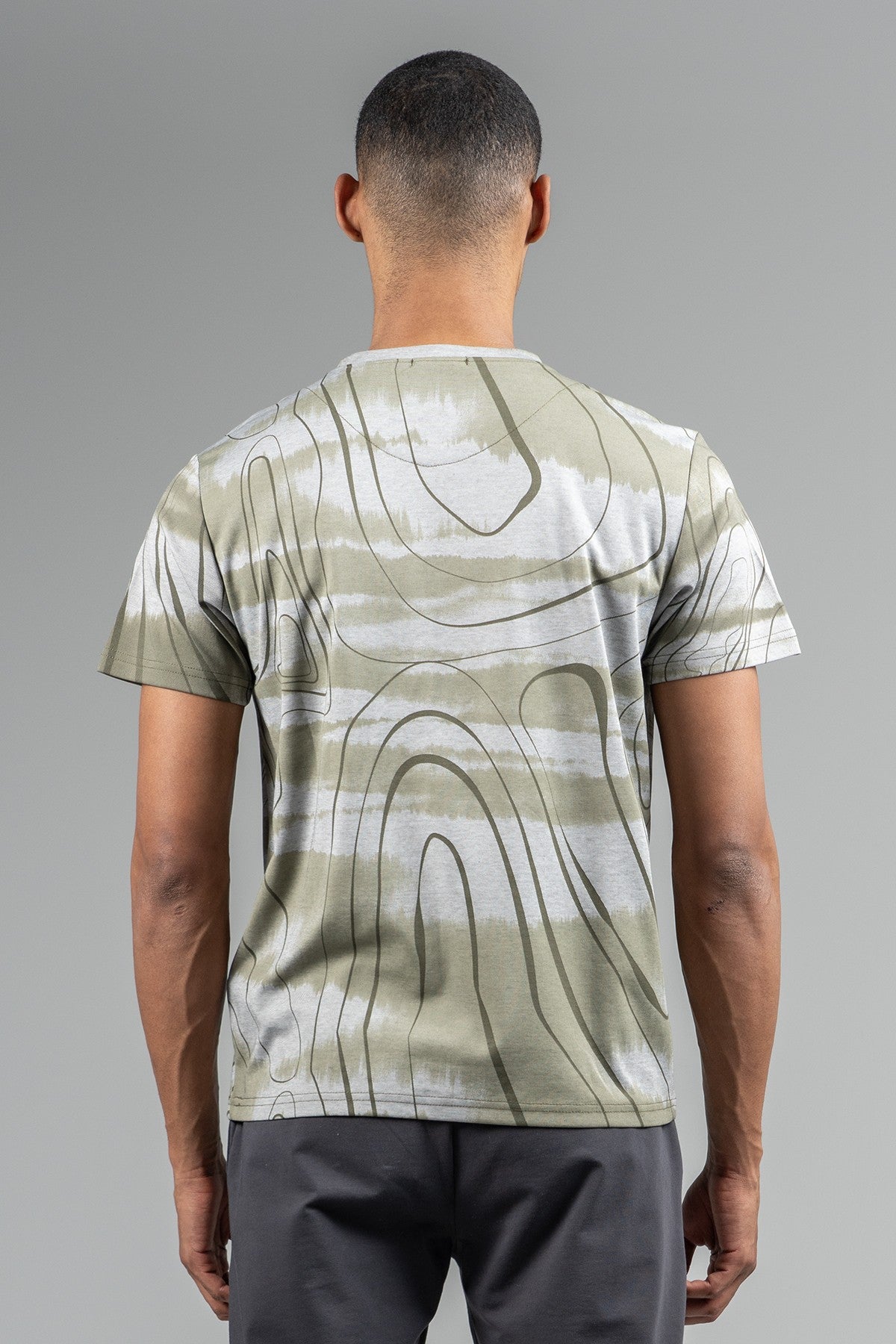 Regular Erkek Bisiklet Yaka Haki T-shirt