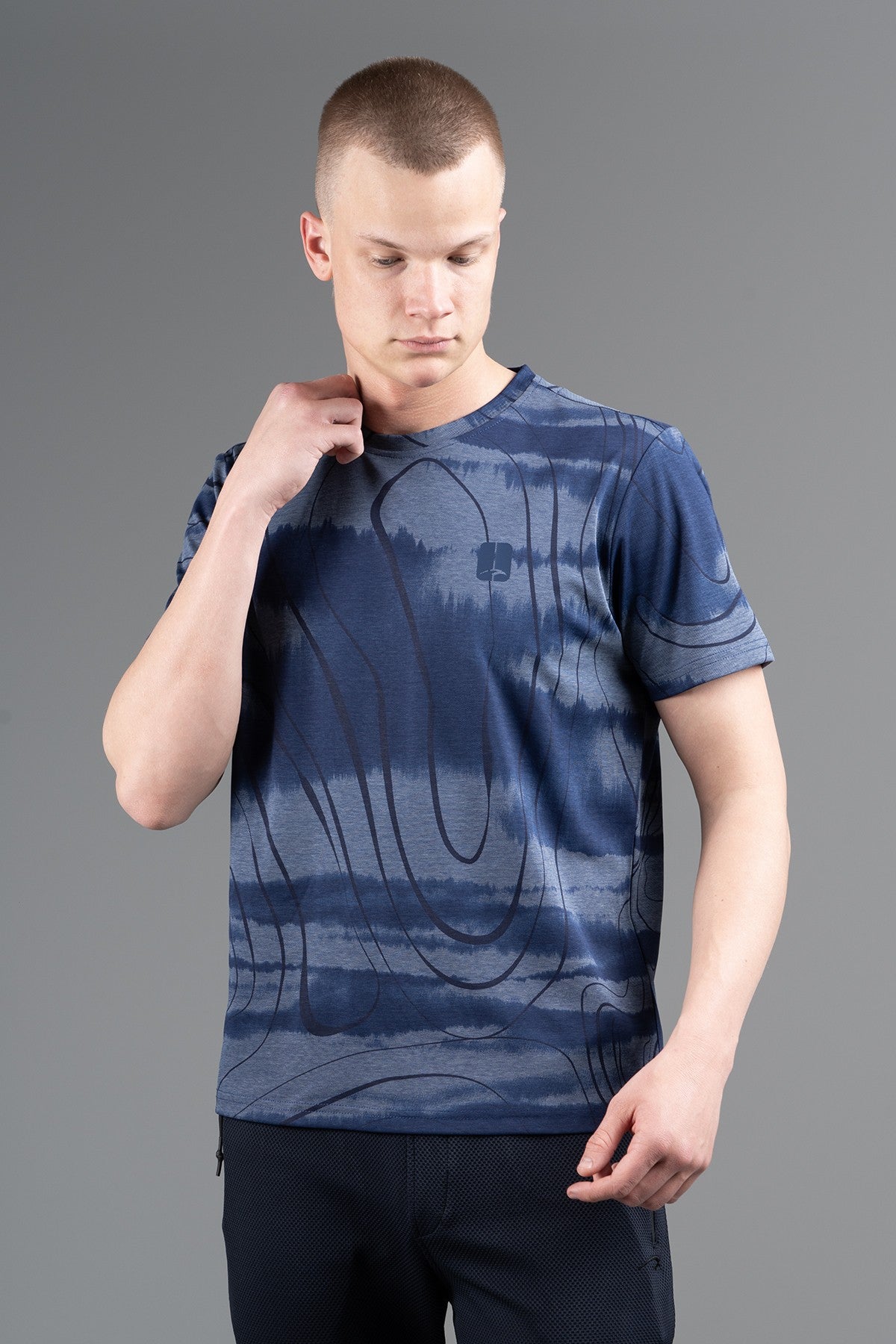 Regular Erkek Bisiklet Yaka Lacivert T-shirt