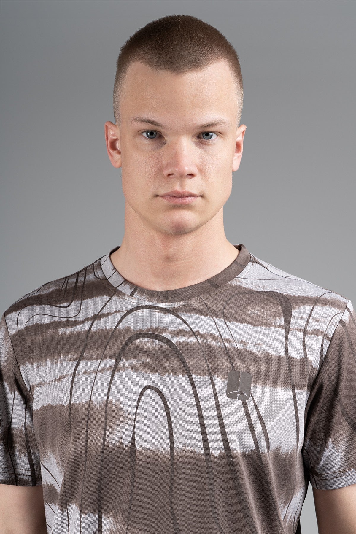 Regular Erkek Bisiklet Yaka Kahverengi T-shirt