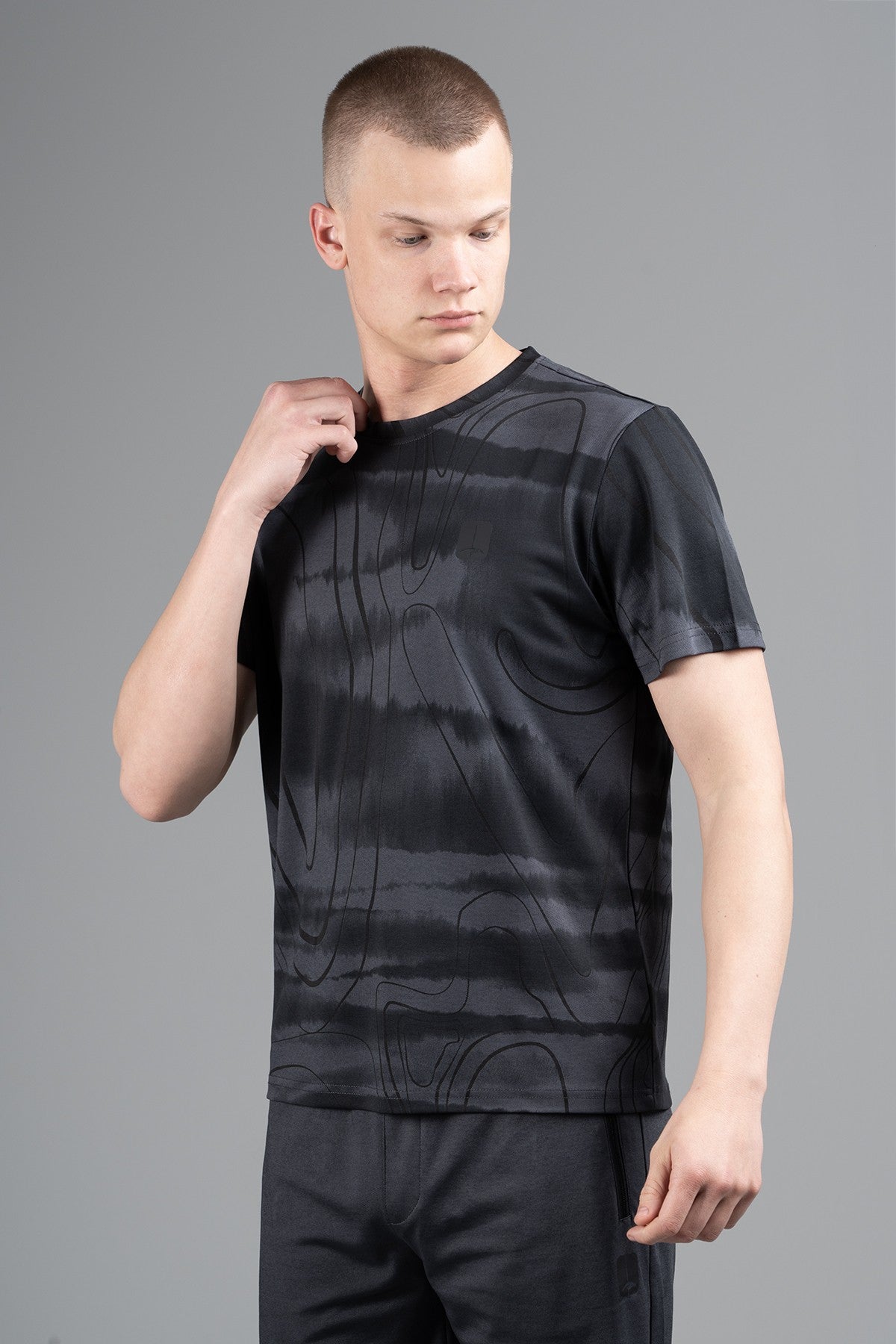 Regular Erkek Bisiklet Yaka Siyah T-shirt