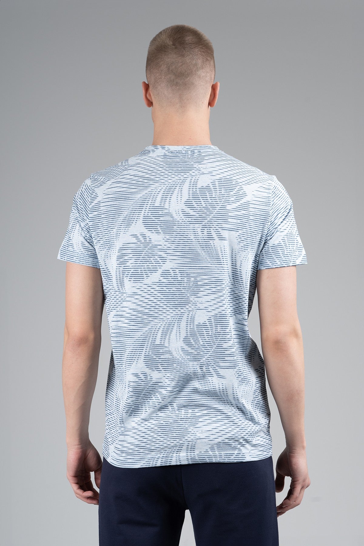 Regular Erkek Bisiklet Yaka Mavimelanj T-shirt