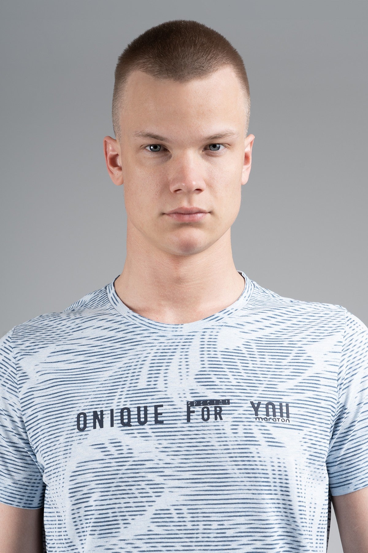 Regular Erkek Bisiklet Yaka Mavimelanj T-shirt