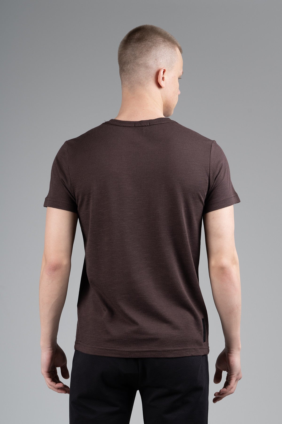 Regular Erkek Bisiklet Yaka Kahverengi T-shirt
