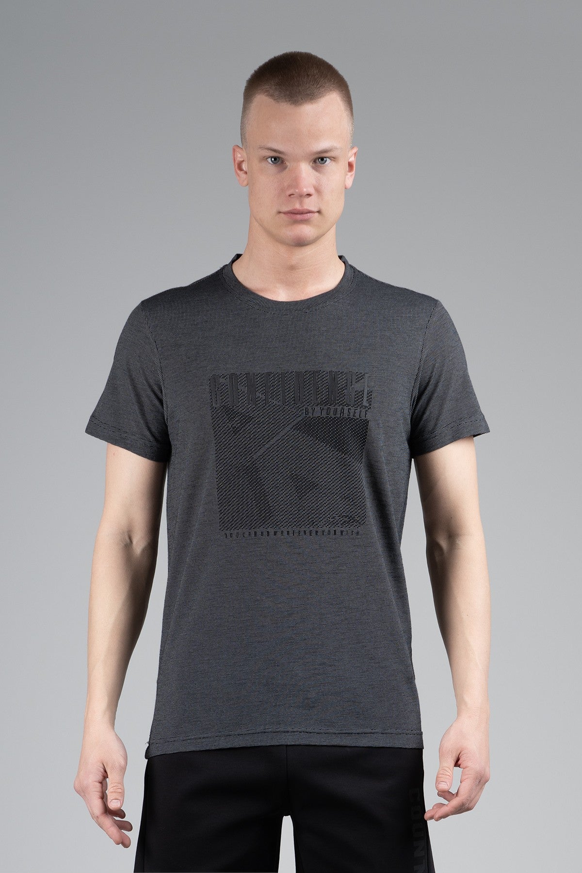Regular Erkek Bisiklet Yaka Siyah T-shirt