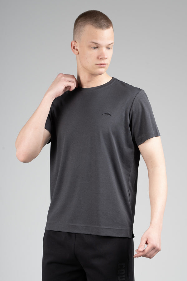 Regular Erkek Bisiklet Yaka Siyah T-shirt