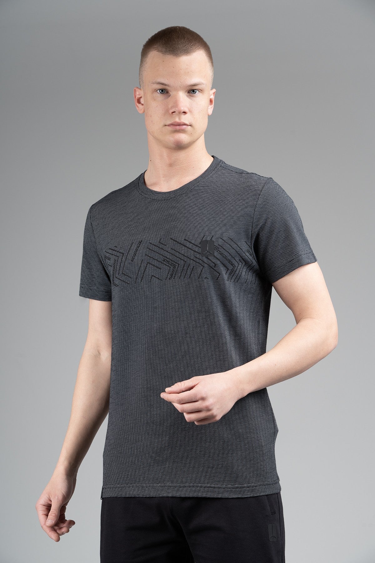 Regular Erkek Bisiklet Yaka Siyah T-shirt