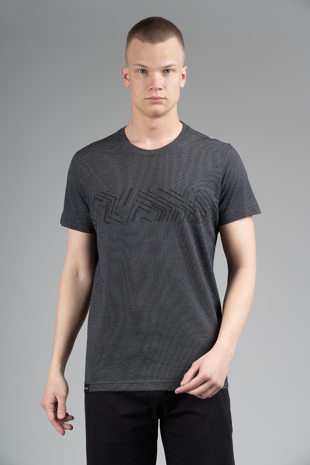 Regular Erkek Bisiklet Yaka Siyah T-shirt