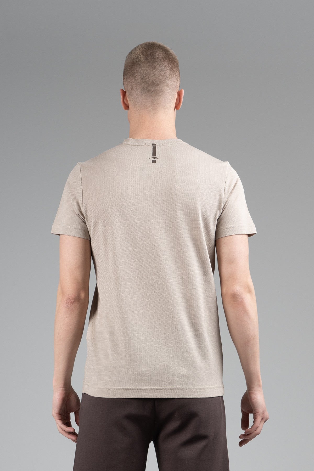 Regular Erkek Bisiklet Yaka Bej T-shirt
