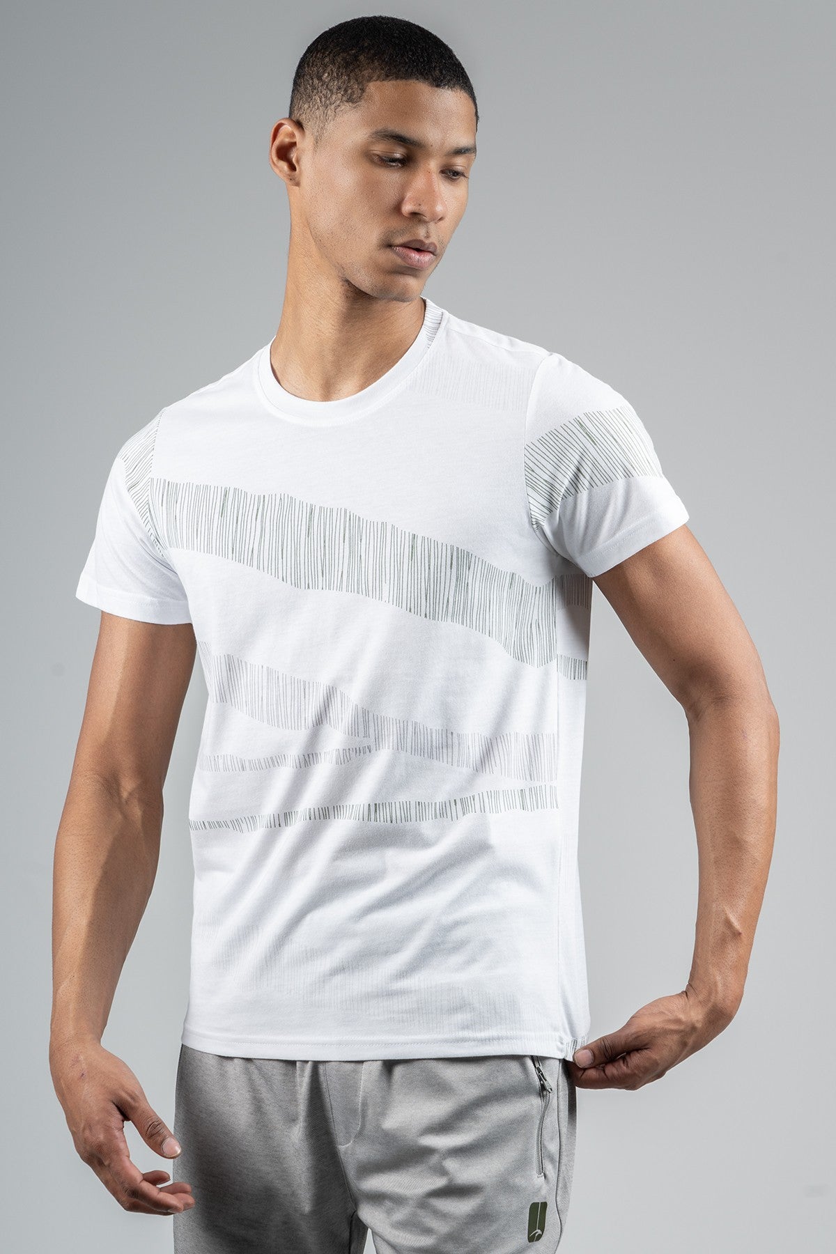 Regular Erkek Bisiklet Yaka Beyaz T-shirt