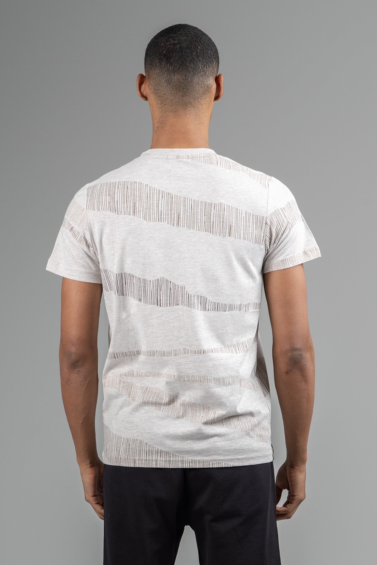 Regular Erkek Bisiklet Yaka Bej T-shirt