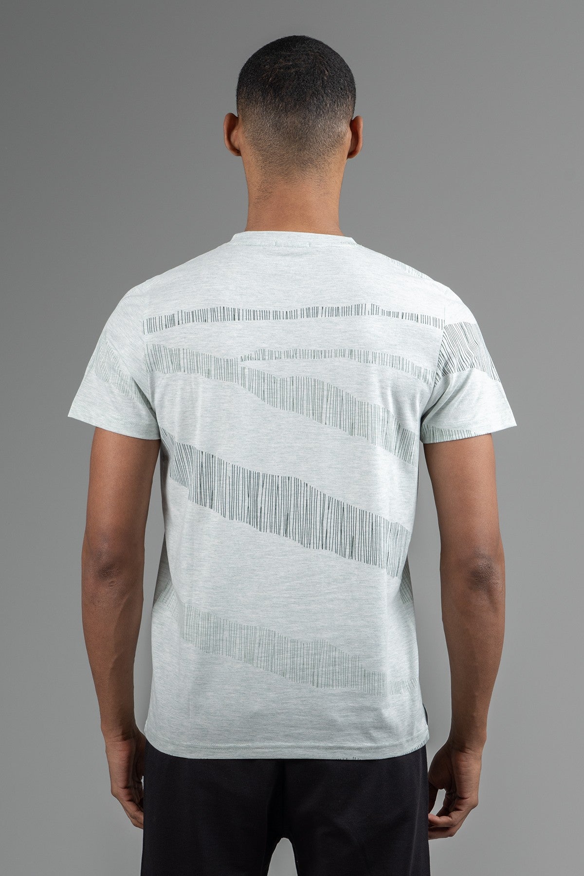 Regular Erkek Bisiklet Yaka Yeşilmelanj T-shirt