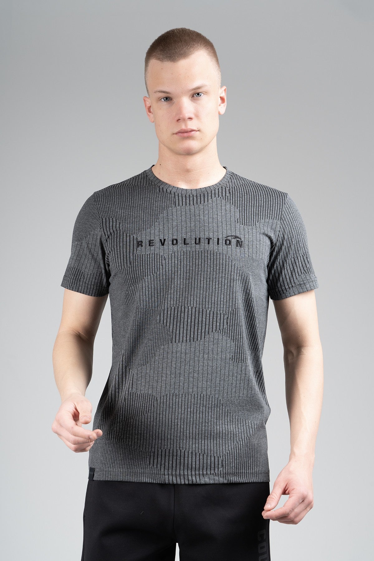 Regular Erkek Bisiklet Yaka Siyah T-shirt