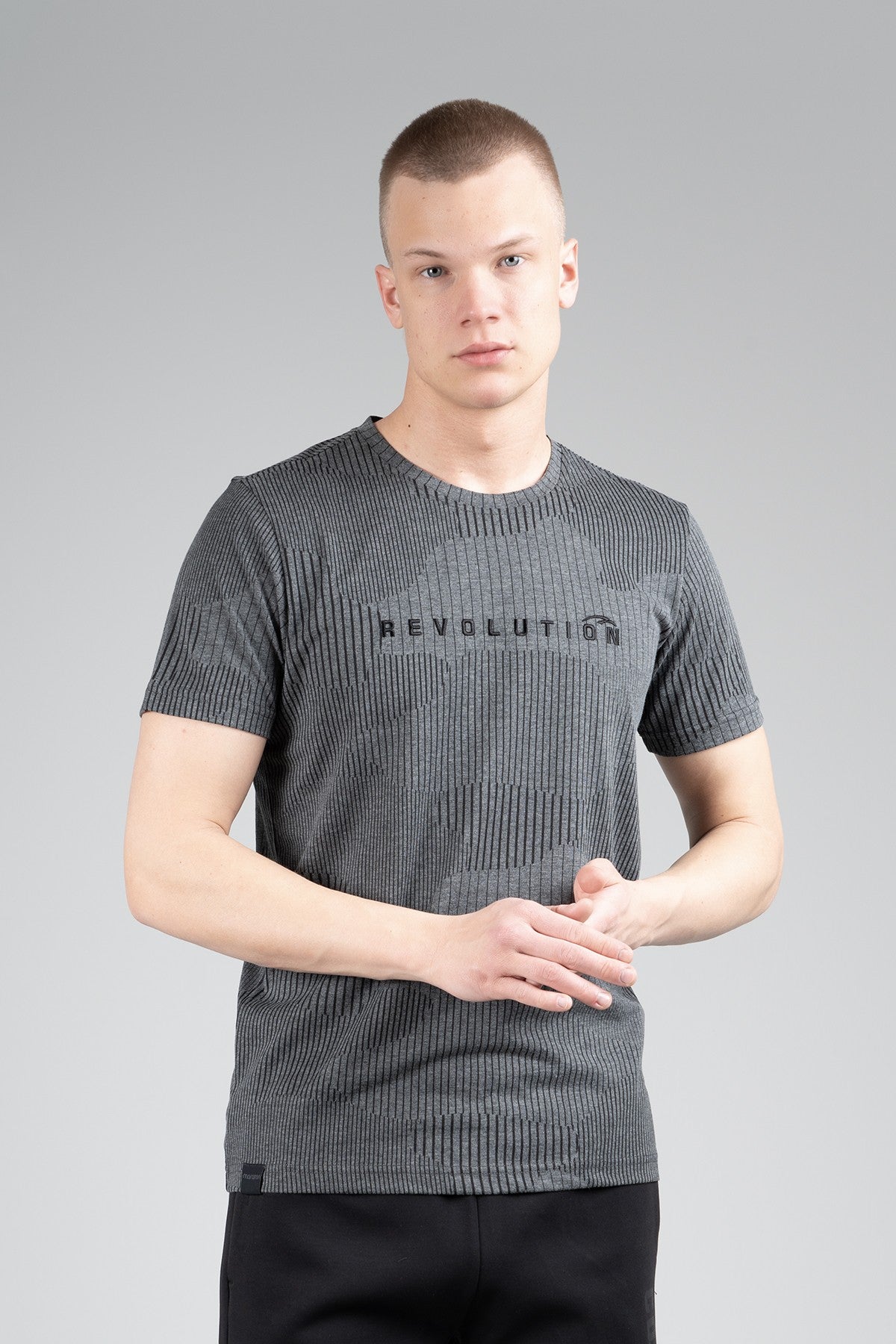 Regular Erkek Bisiklet Yaka Siyah T-shirt
