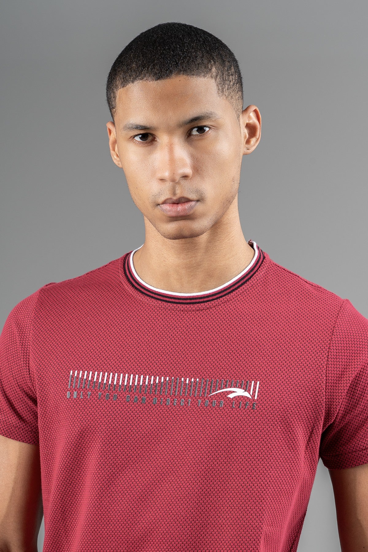 Regular Erkek Bisiklet Yaka Bordo T-shirt