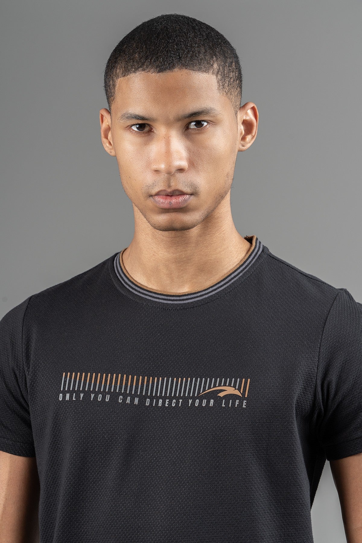 Regular Erkek Bisiklet Yaka Siyah T-shirt
