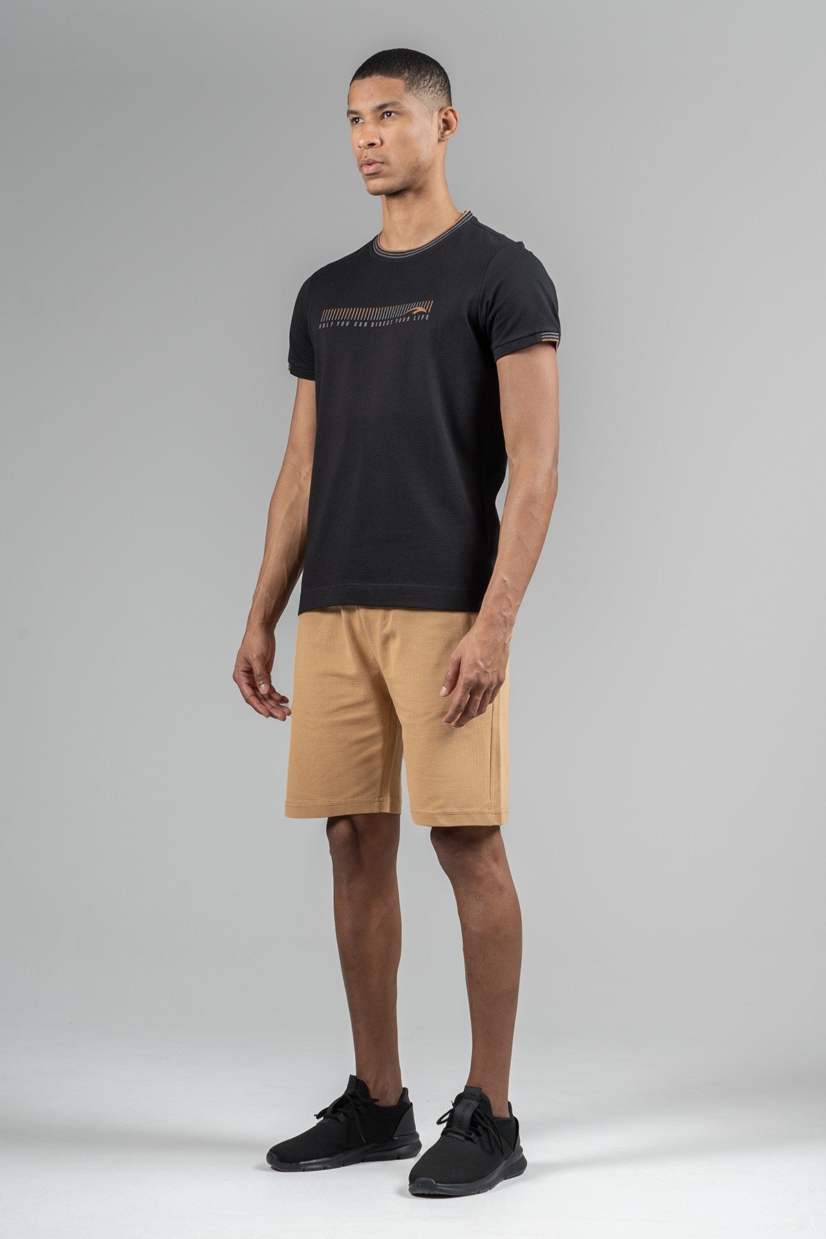 Regular Erkek Bisiklet Yaka Siyah T-shirt