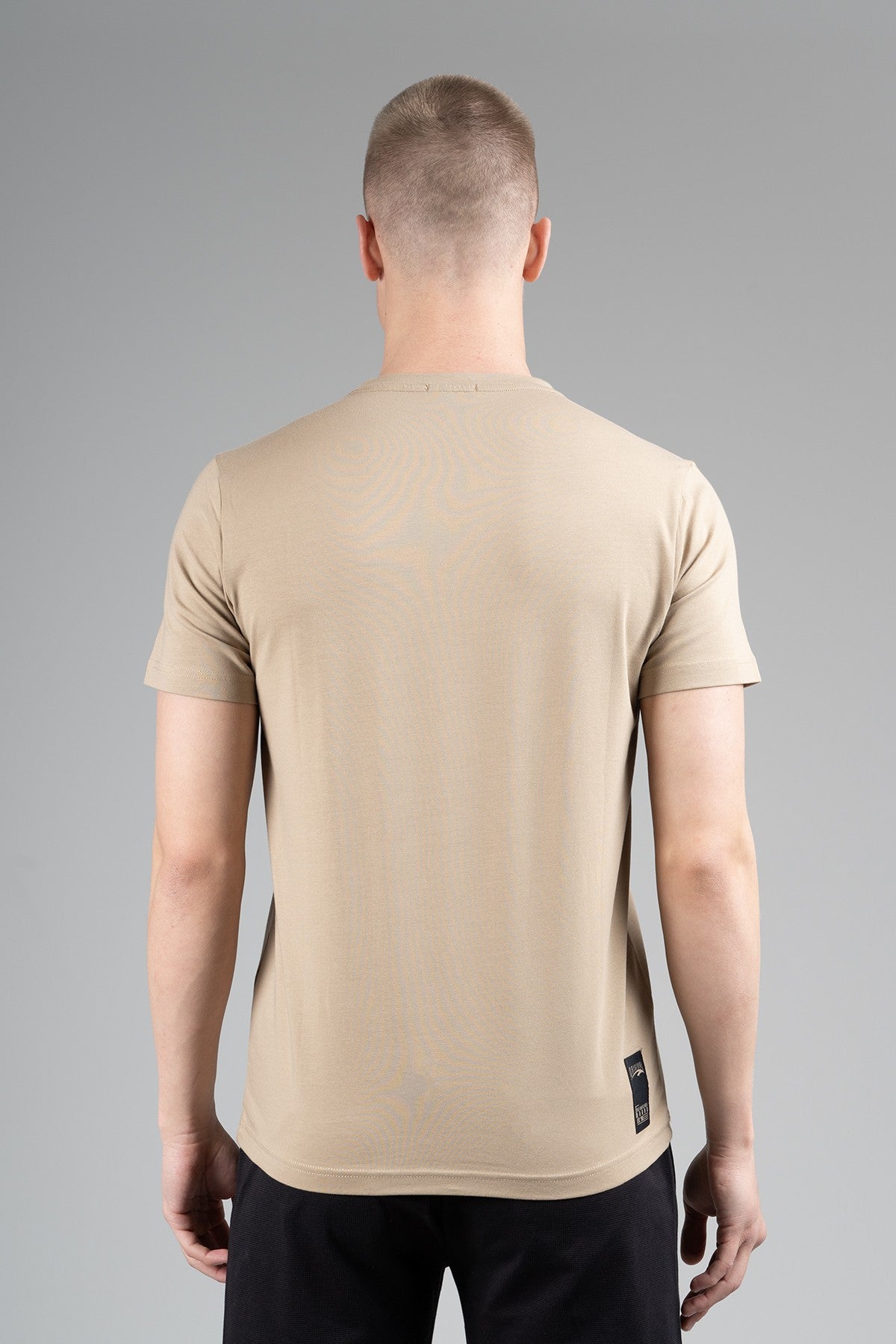 Regular Erkek Bisiklet Yaka Bej T-shirt