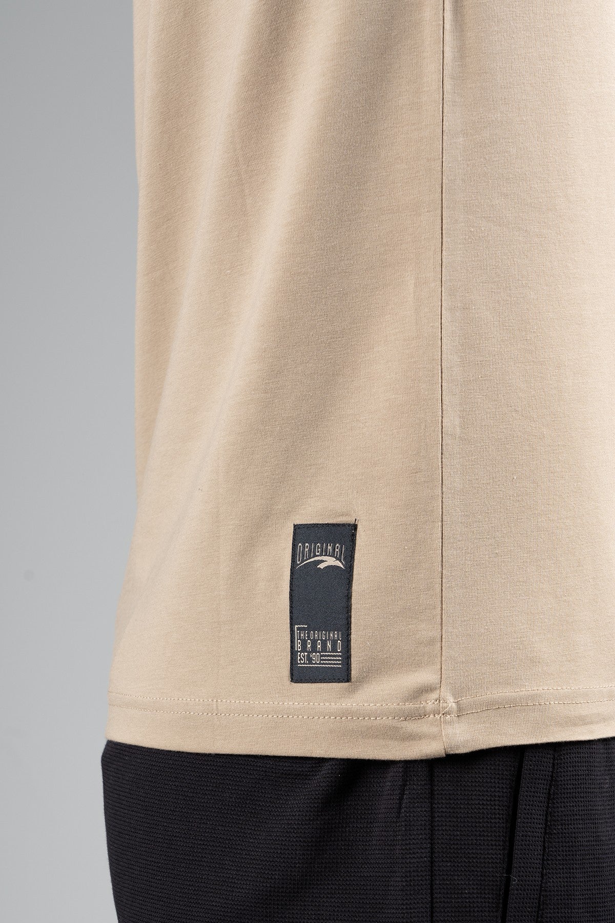 Regular Erkek Bisiklet Yaka Bej T-shirt
