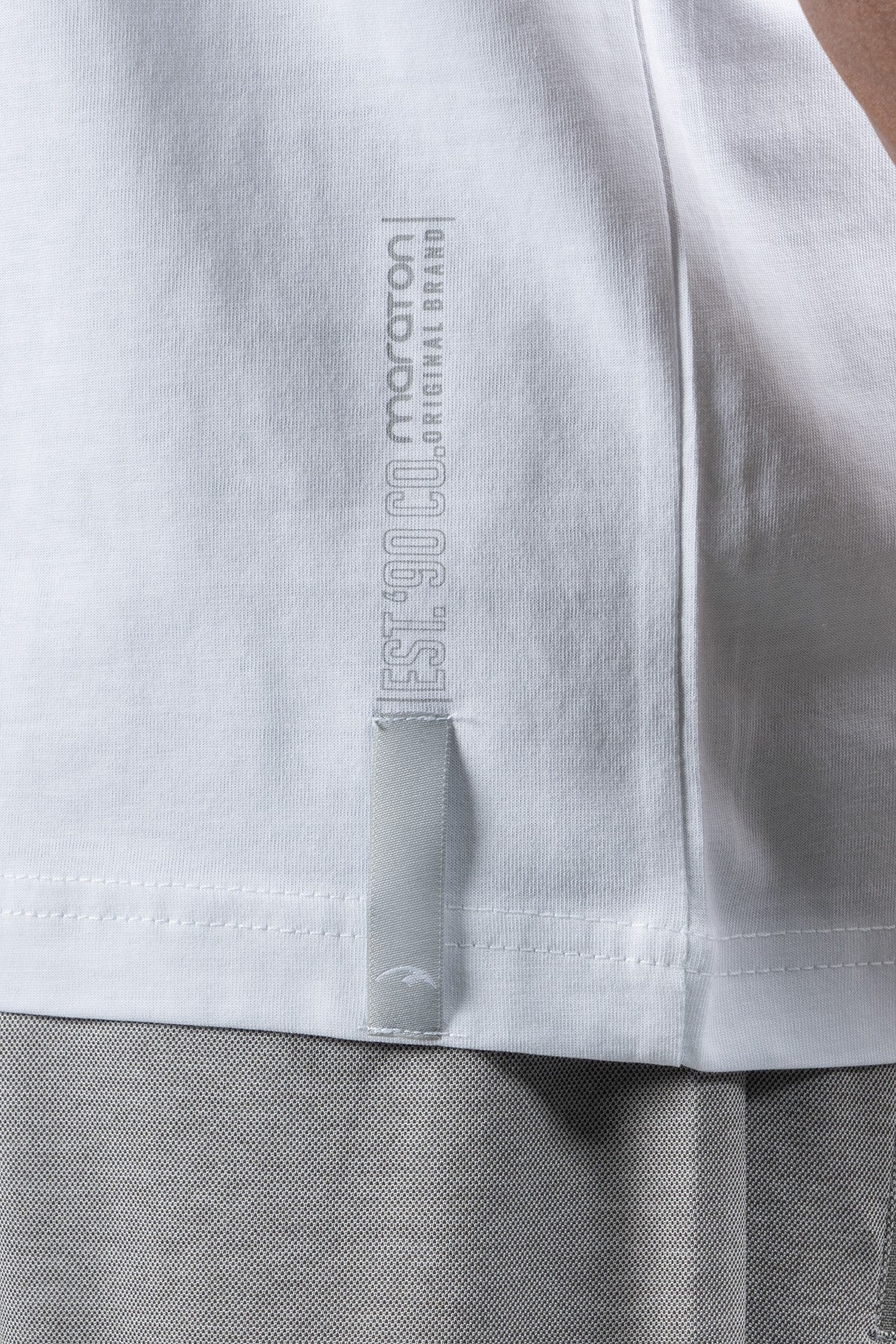 Oversize Erkek Bisiklet Yaka Beyaz T-shirt