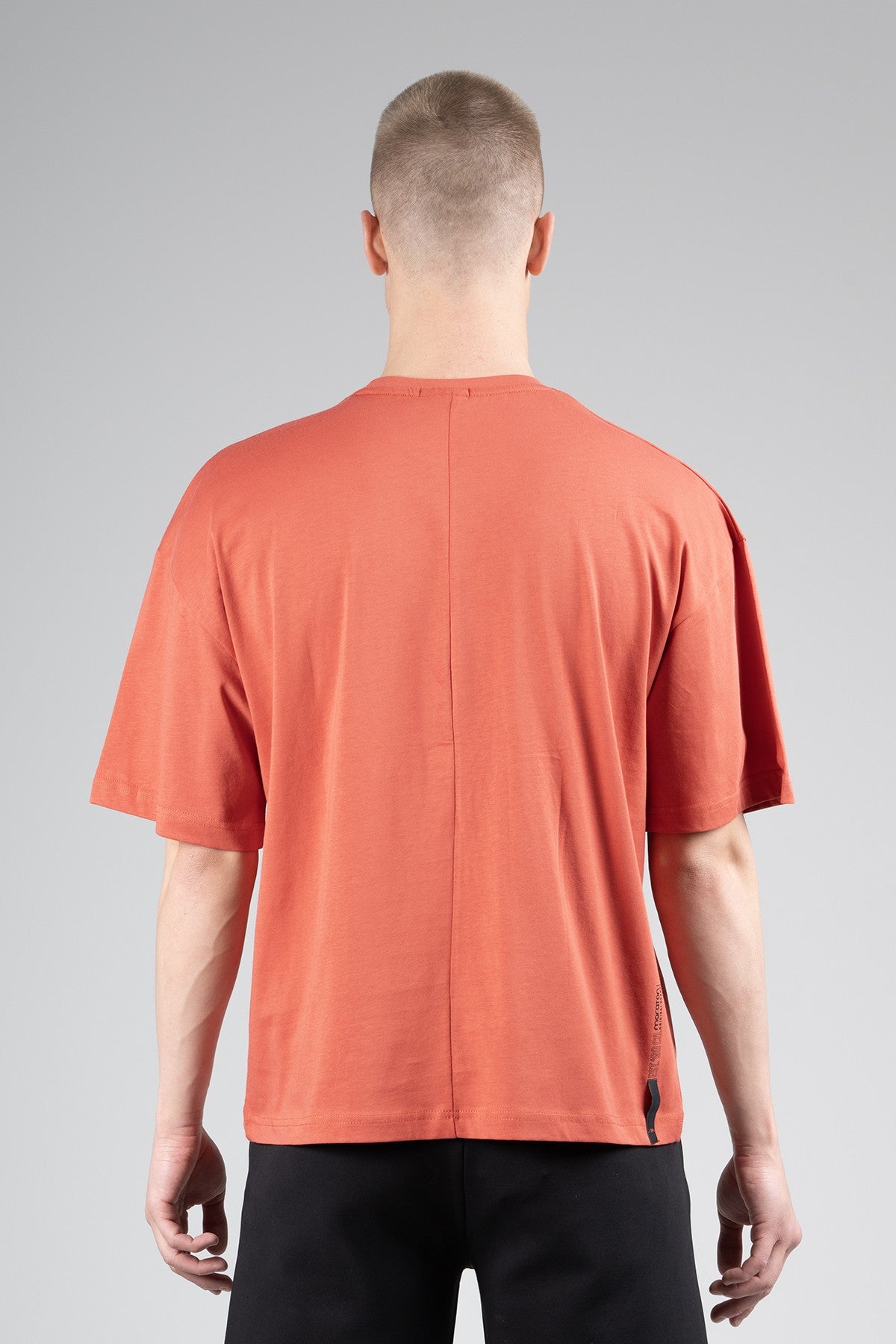 Oversize Erkek Bisiklet Yaka Kiremit T-shirt