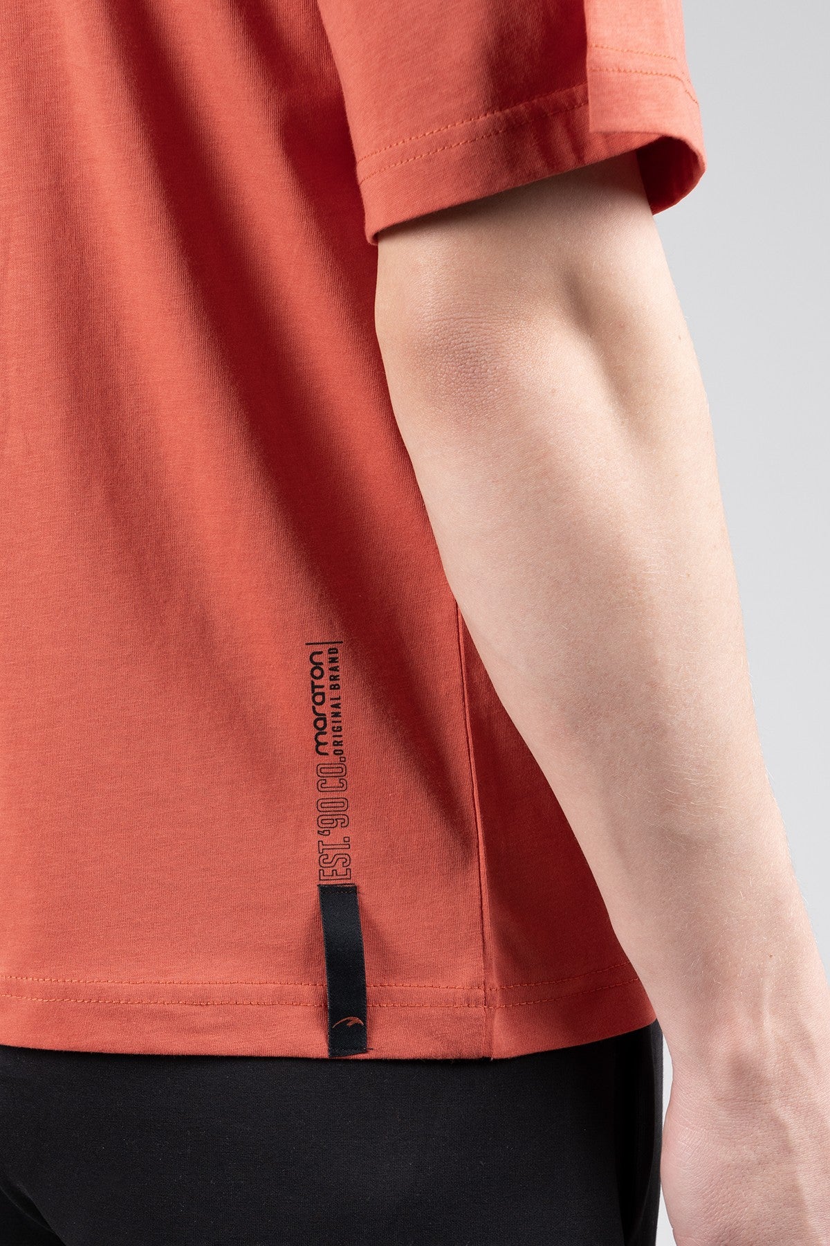 Oversize Erkek Bisiklet Yaka Kiremit T-shirt