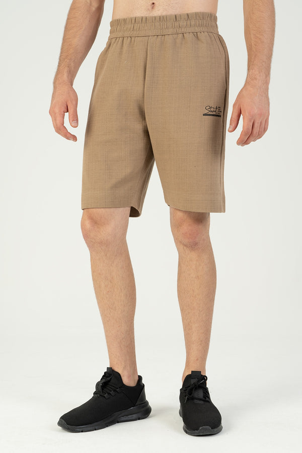 Oversize Erkek Şort Bej Şort