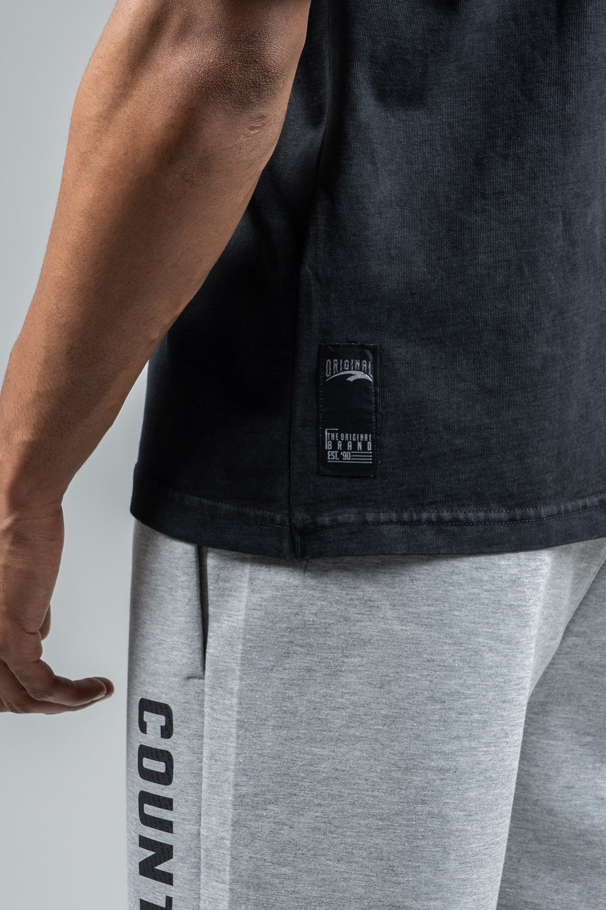 Oversize Erkek Bisiklet Yaka Siyah T-shirt