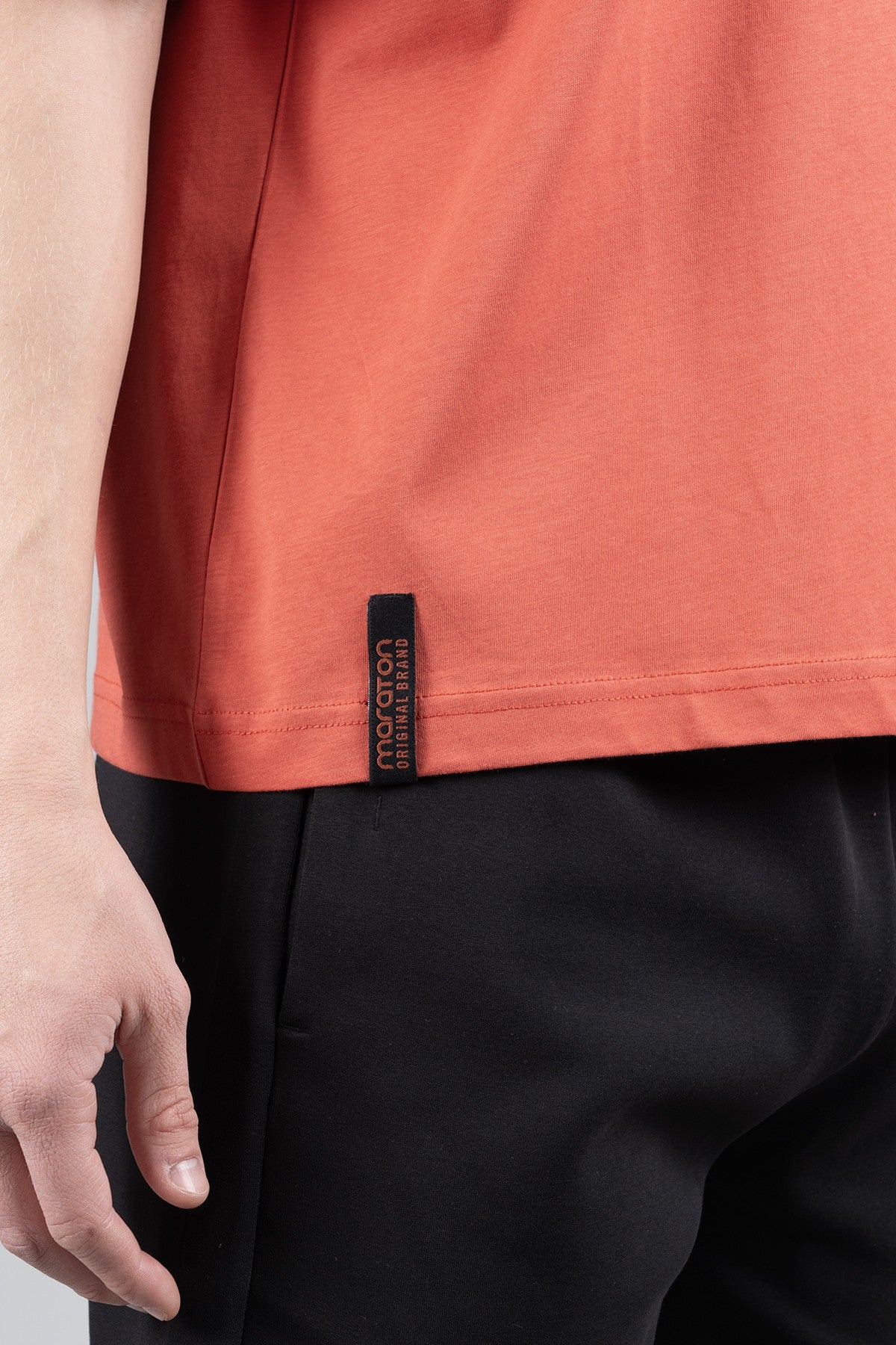 Oversize Erkek Bisiklet Yaka Kiremit T-shirt