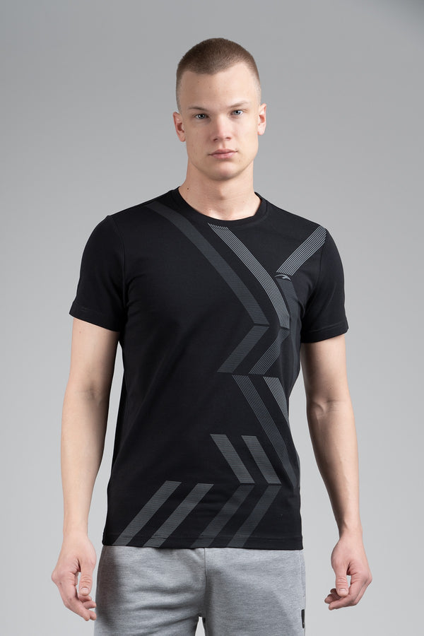 Regular Erkek Bisiklet Yaka Siyah T-shirt