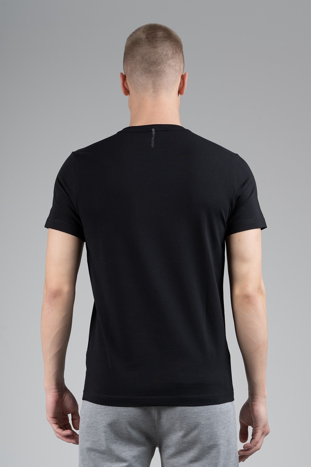 Regular Erkek Bisiklet Yaka Siyah T-shirt
