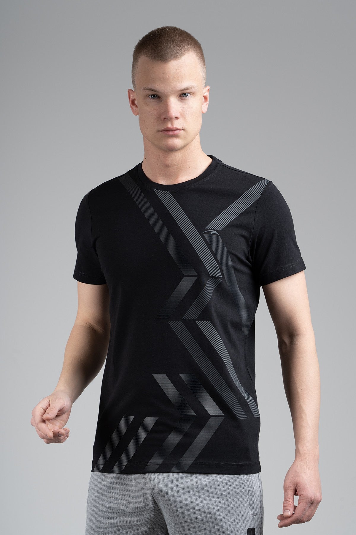 Regular Erkek Bisiklet Yaka Siyah T-shirt