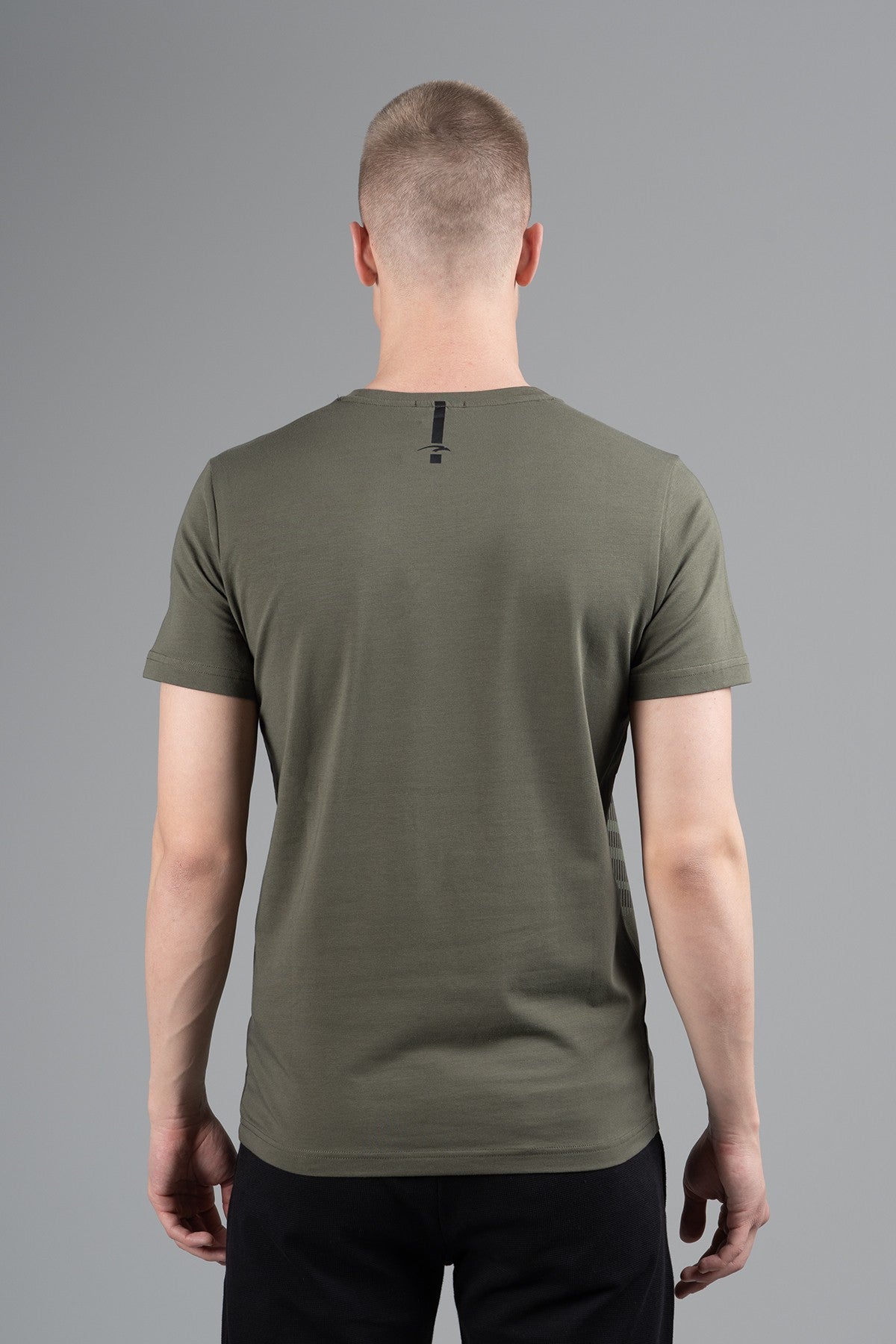Regular Erkek Bisiklet Yaka Haki T-shirt