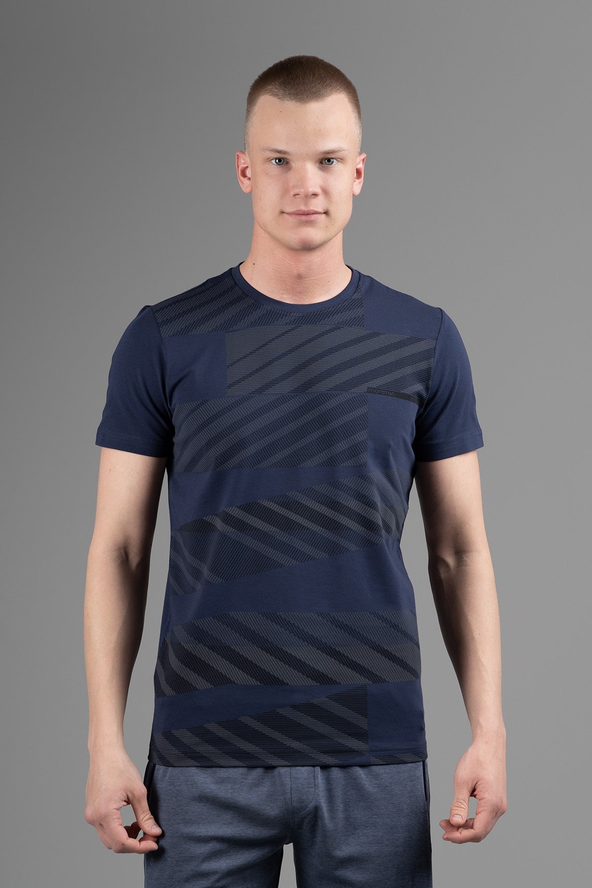 Regular Erkek Bisiklet Yaka Lacivert T-shirt
