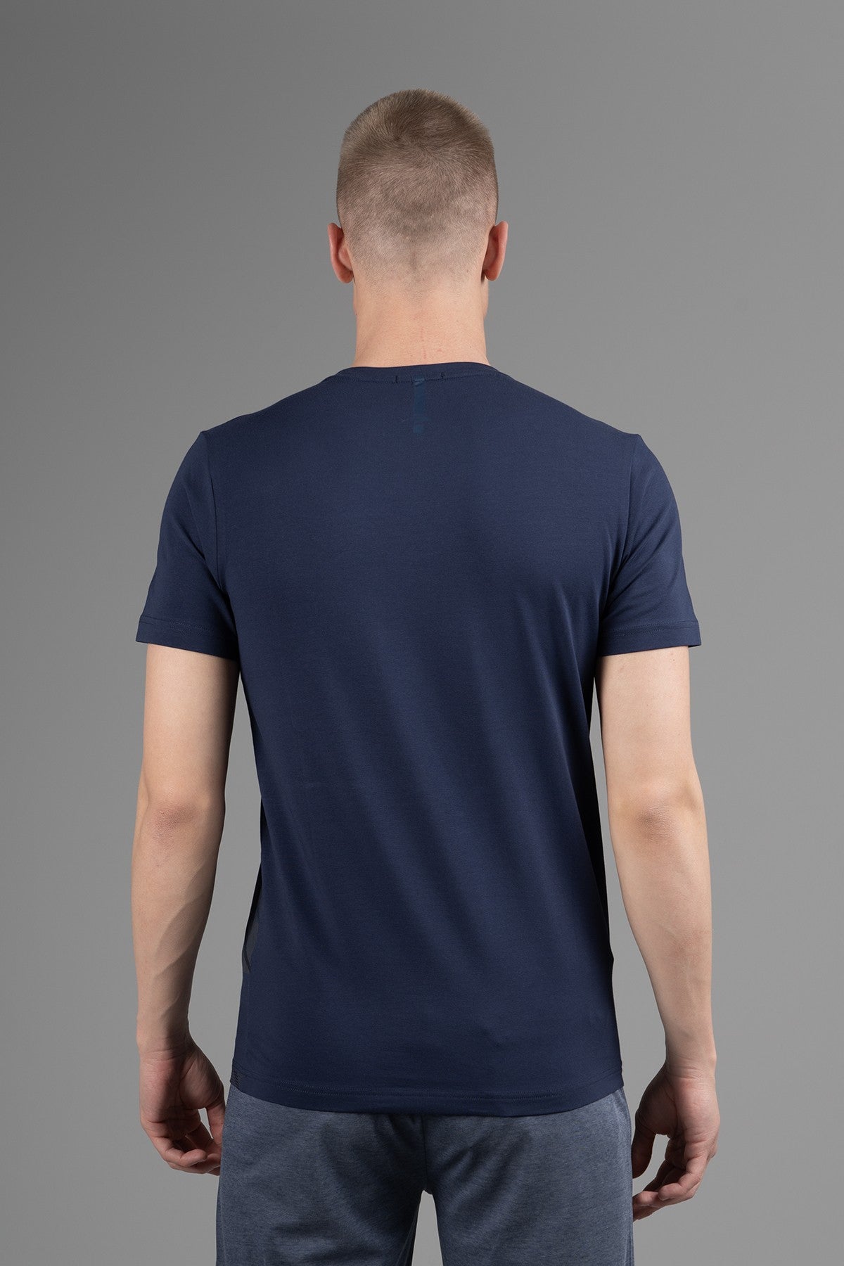Regular Erkek Bisiklet Yaka Lacivert T-shirt