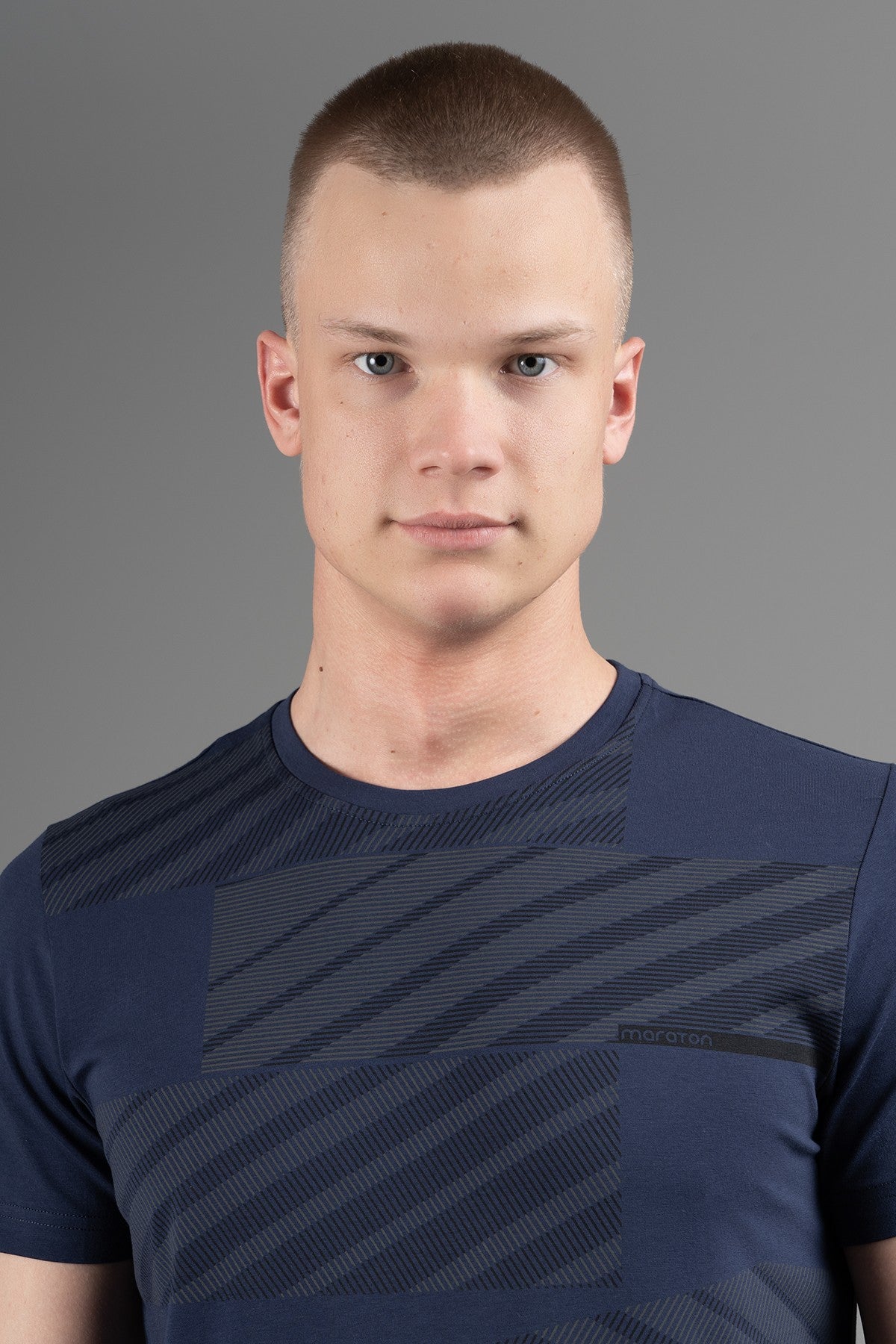 Regular Erkek Bisiklet Yaka Lacivert T-shirt