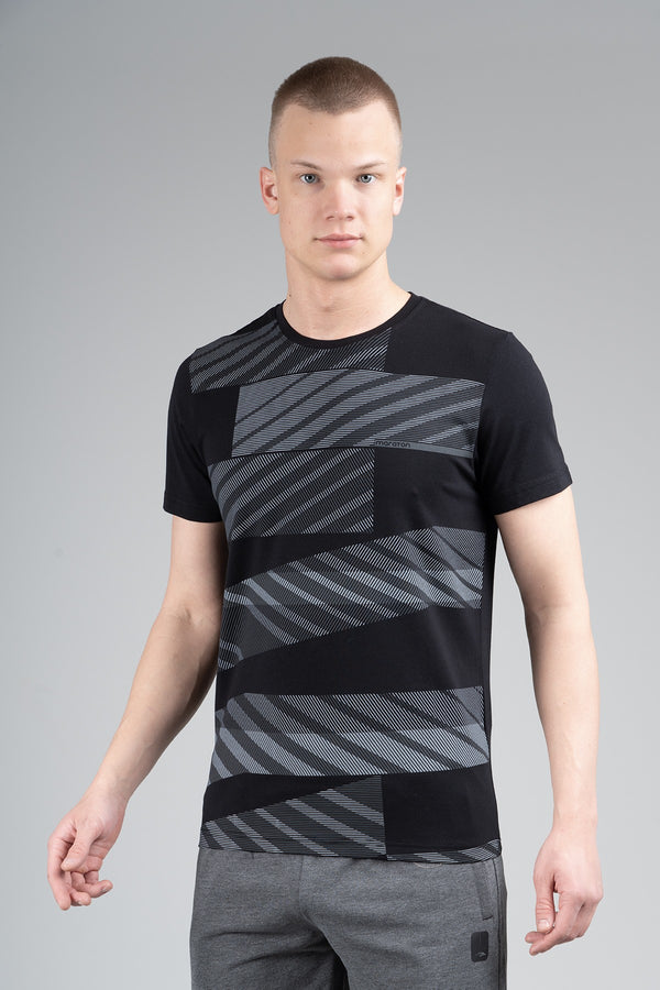 Regular Erkek Bisiklet Yaka Siyah T-shirt