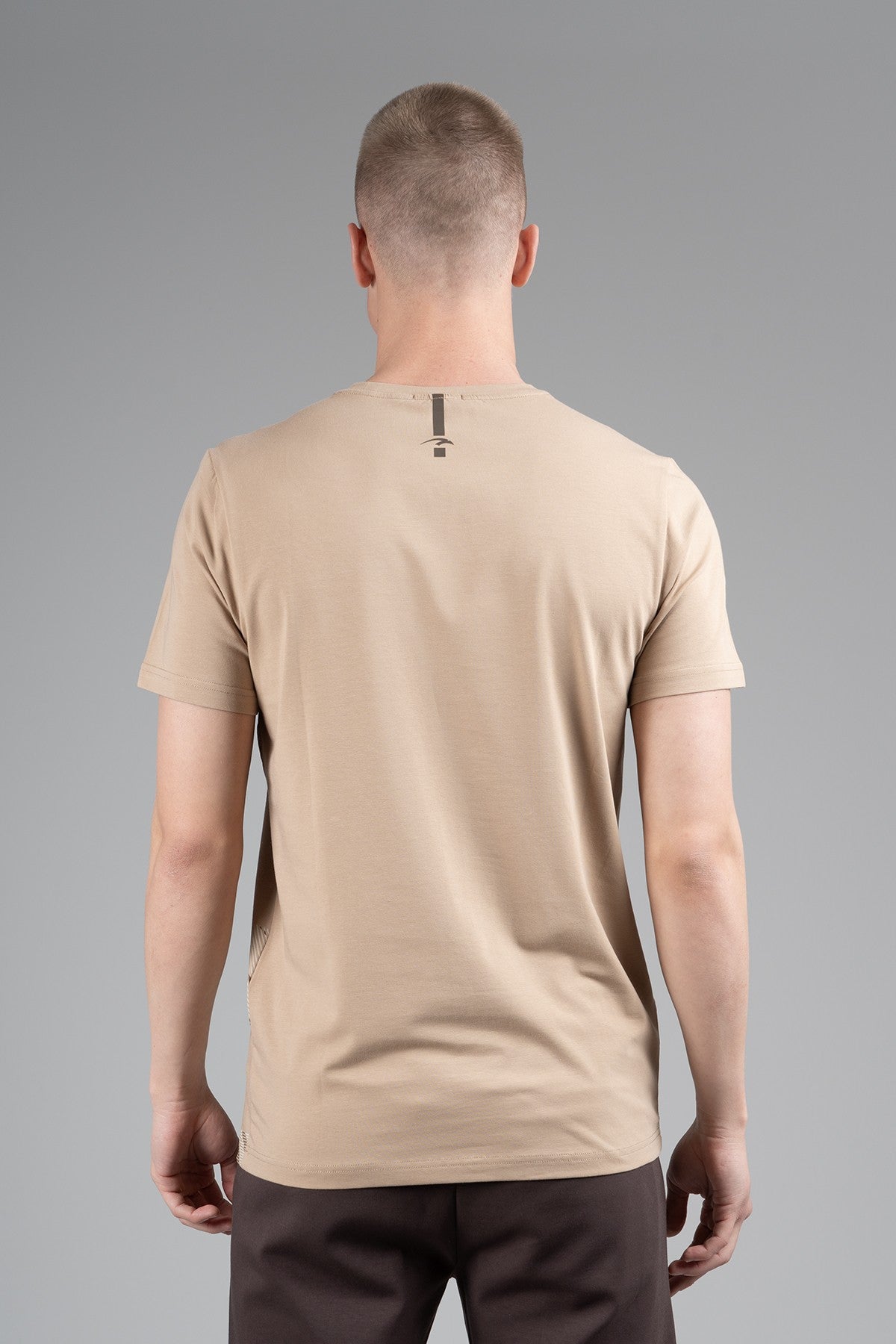 Regular Erkek Bisiklet Yaka Bej T-shirt