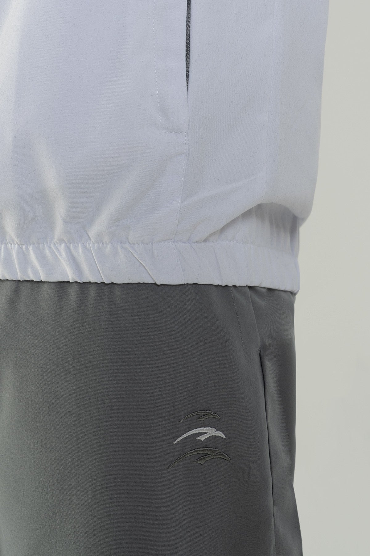 Comfort Erkek Dik Yaka Lastik Paça Beyaz Eşofman Takımı