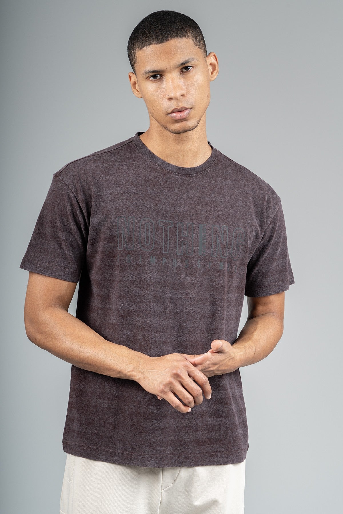 Comfort Erkek Bisiklet Yaka Bordo T-shirt