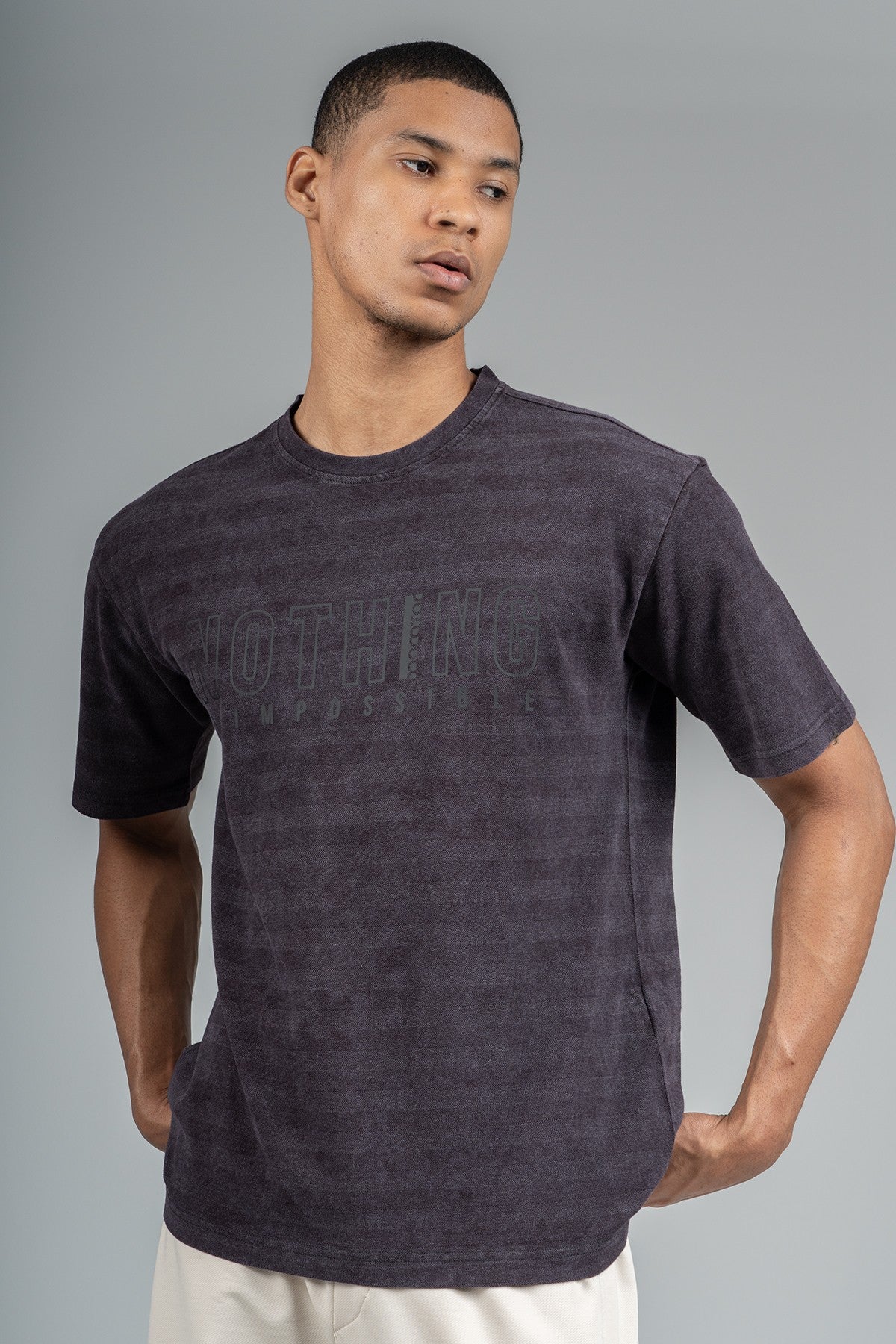 Comfort Erkek Bisiklet Yaka Siyah T-shirt