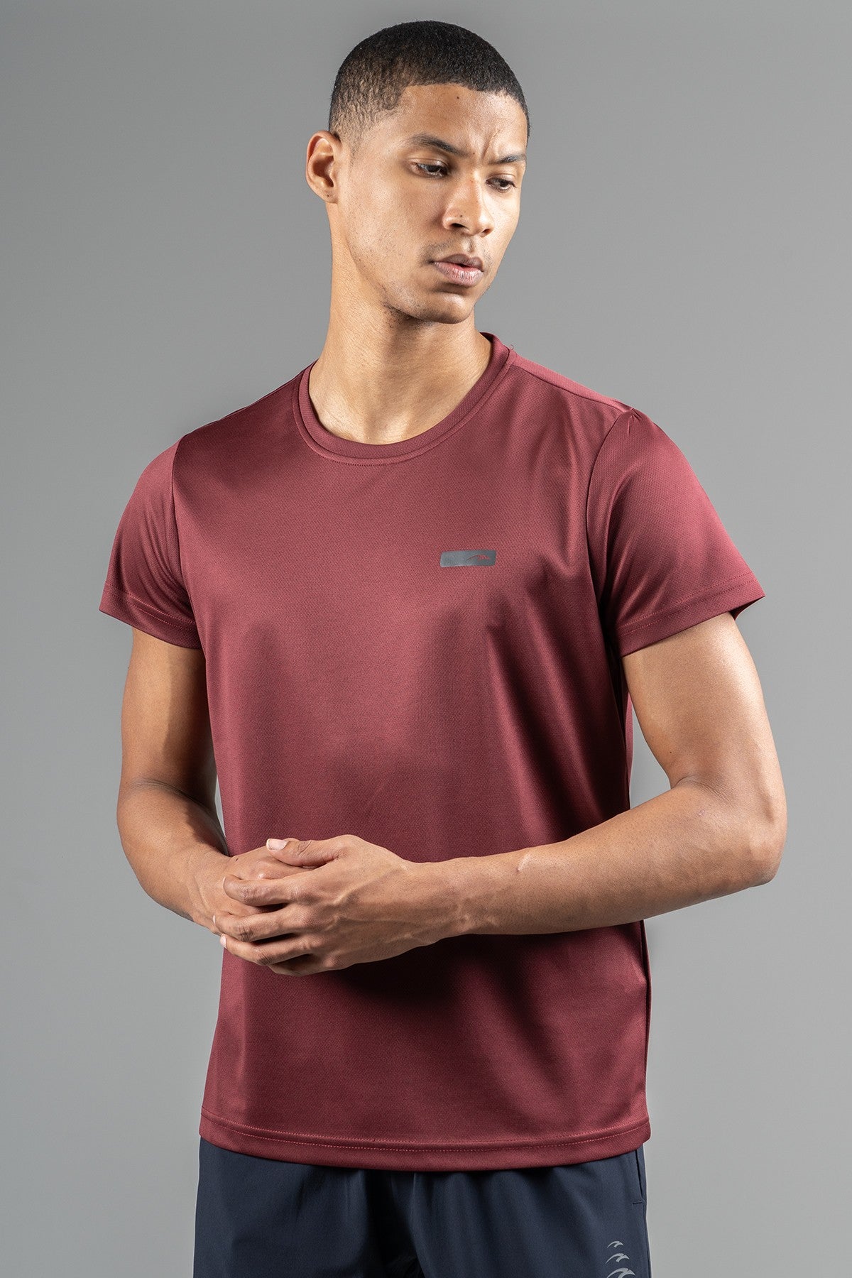 Regular Erkek Bisiklet Yaka Bordo T-shirt