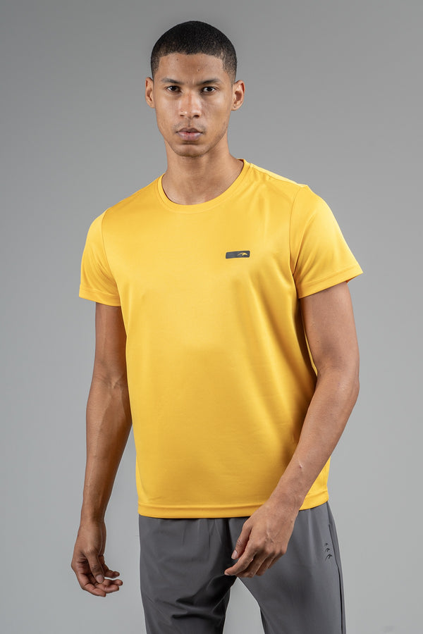 Regular Erkek Bisiklet Yaka Koyu Sarı T-shirt
