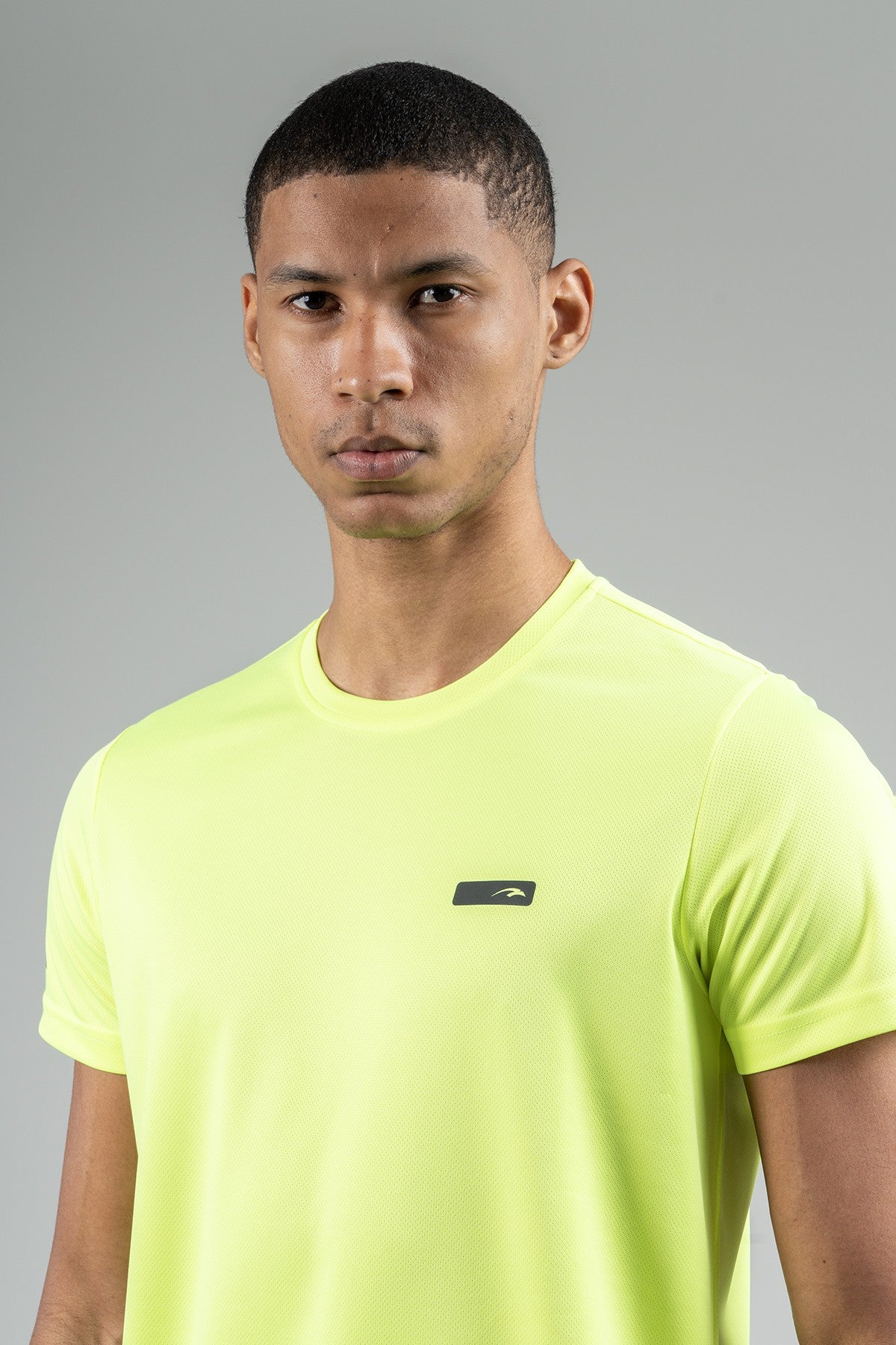 Regular Erkek Bisiklet Yaka Neon Sarı T-shirt