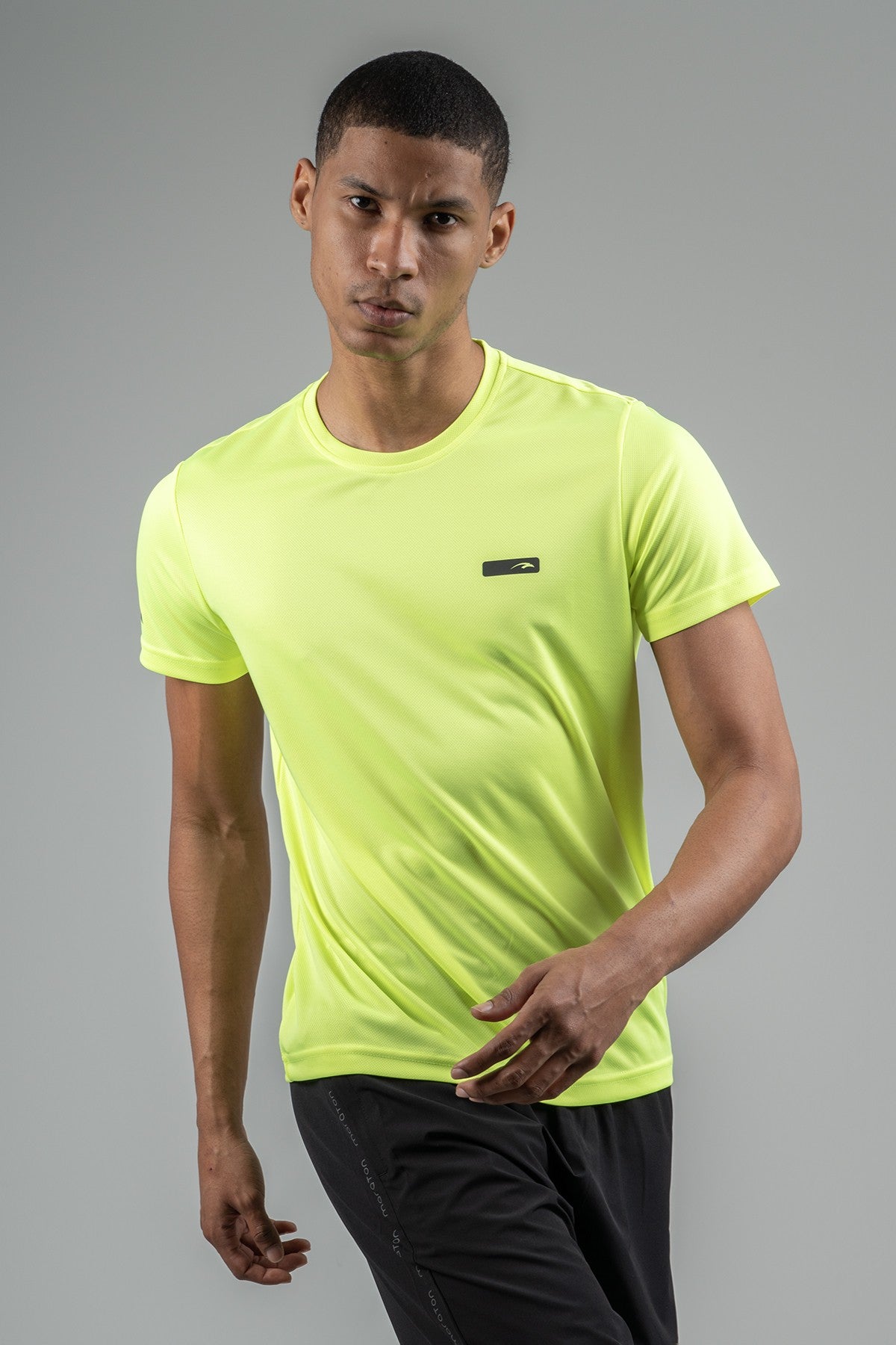 Regular Erkek Bisiklet Yaka Neon Sarı T-shirt